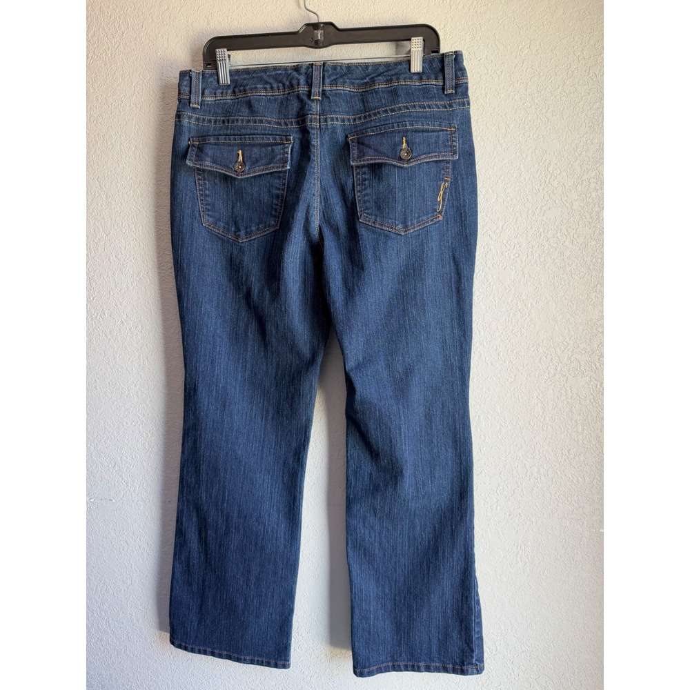 Style & Co Womens Bootcut Jeans Size 14 Dark Wash Blue Stretch Denim Mid Rise - Picture 2 of 11
